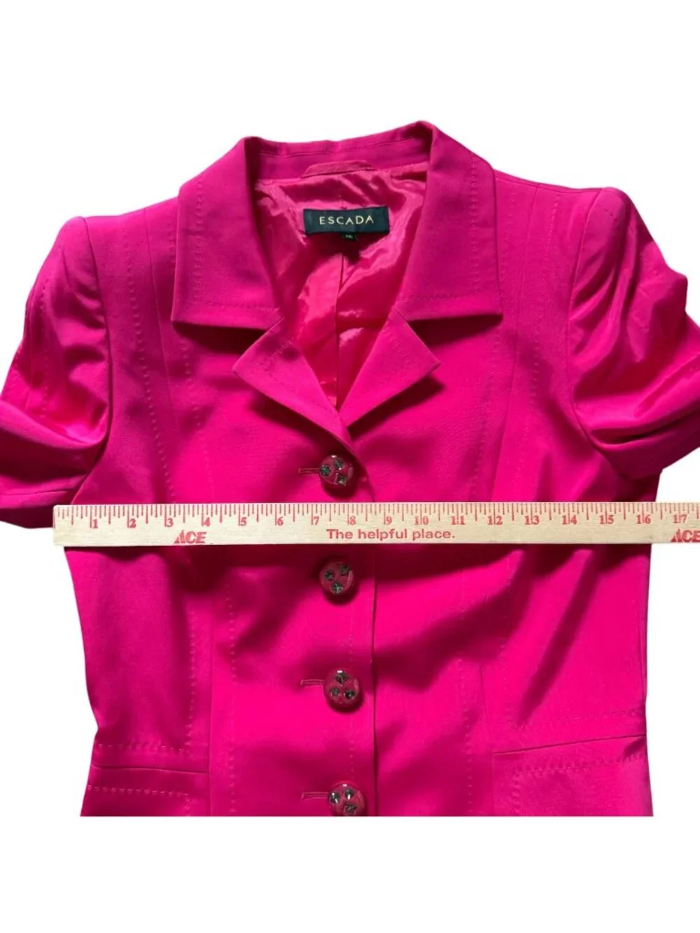 Escada Fuchsia Blazer Pencil Skirt Suit Set Women's 36 Pink - Picture 8 of 16